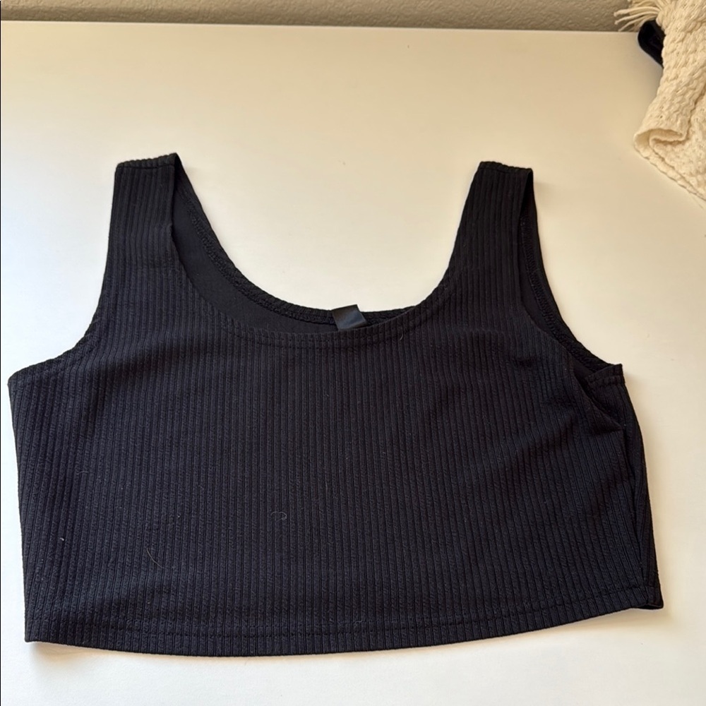 Black Ribbed Women's Crop Top from SHEIN size 8/10